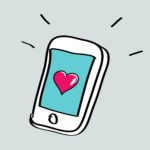 Ecran de smartphone affichant un coeur